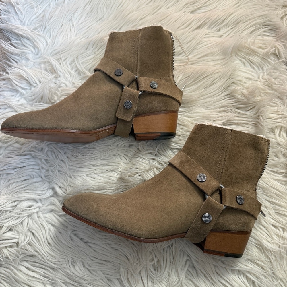 NWOB Zadig & Voltaire Women's Sonlux Strap Ankle Boots Suede Harness Size 38